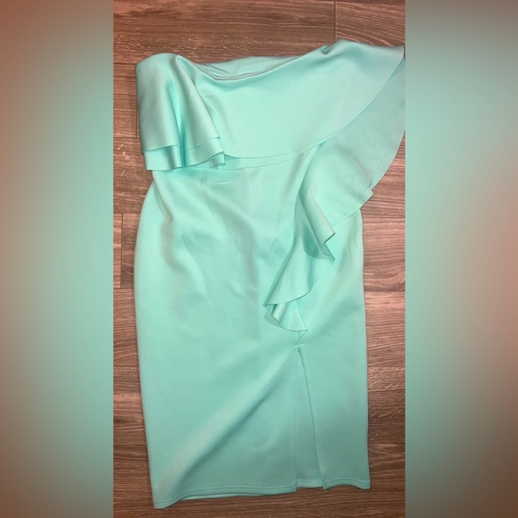 ASOS Mint green bandeau ruffle dress size 10 - Picture 3 of 3